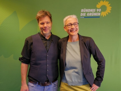 Robert Habeck, Bundesvorsitzender Bündnis 90/Die Grünen mit Martina Neubauer
